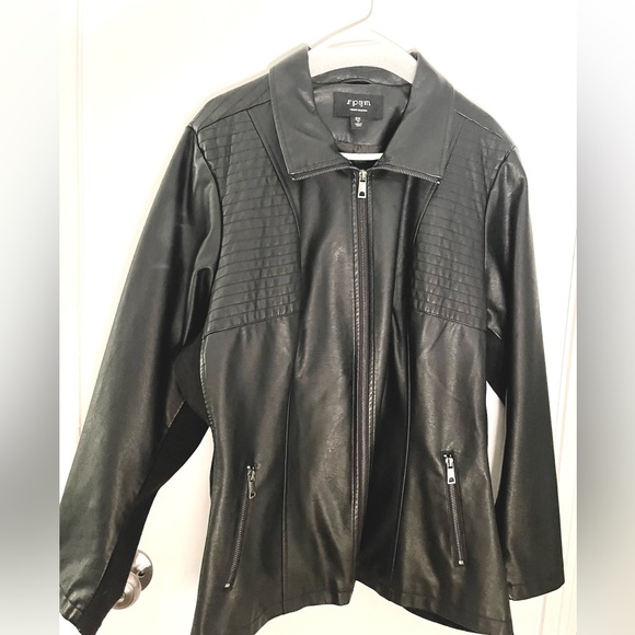 SPYM Womens Faux Leather black Jacket, size 3X. - Picture 4 of 5